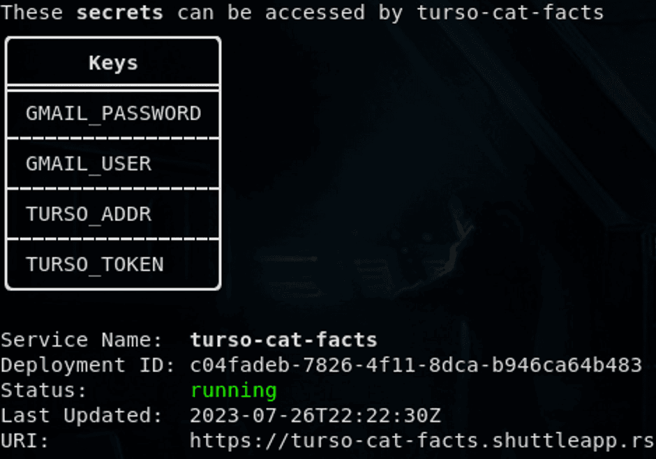 Click to expand image Preview of the cat facts API deployment