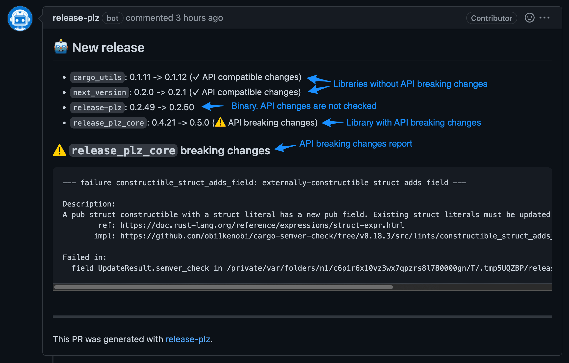 Click to expand image An image showing how release-plz works