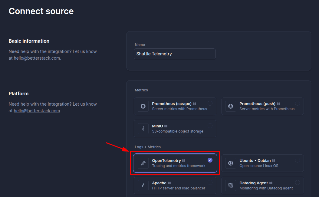 Click to expand image BetterStack OpenTelemetry